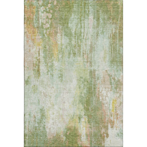 HomeRoots 5' X 8' Washable Sage Wheat Ivory Area Rug with UV Protection, Stain Resistance & Non-Slip Backing 695710
