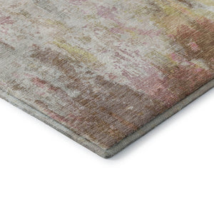HomeRoots 8' X 10' Tan Mauve & Ivory Abstract Washable Area Rug with Stain Resistance & UV Protection 695718