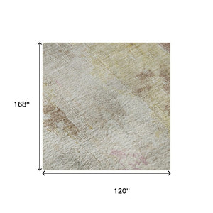HomeRoots 10' Stylish Washable Area Rug in Tan, Mauve & Ivory – UV Protected, Stain Resistant & Non-Slip Backing! 695720