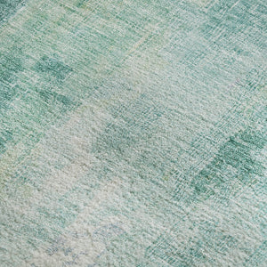 HomeRoots 10' Teal Peach and Ivory Abstract Washable Area Rug - UV Protected, Durable & Easy-Care Design 695726