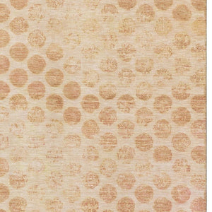 HomeRoots 5' X 8' Peach and Ivory Geometric Area Rug - Stylish, Washable, UV-Protected for Homes with Kids & Pets 695764