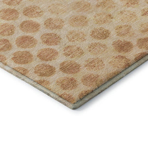 HomeRoots 9' X 12' Peach and Ivory Geometric Area Rug – Washable, UV-Protected, Stain-Resistant, Non-Slip Design 695767