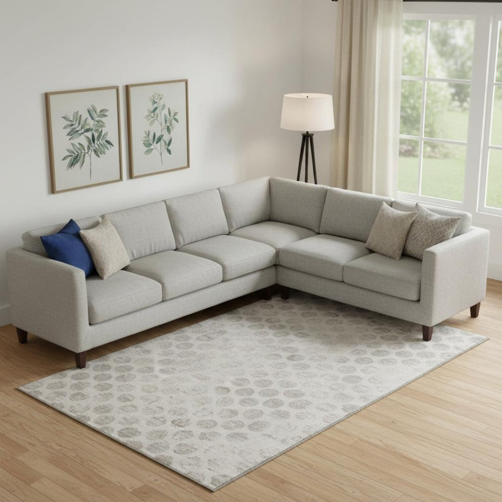 HomeRoots 9' X 12' Stylish Taupe & Beige Geometric Washable Area Rug with UV Protection & Stain Resistance 695773