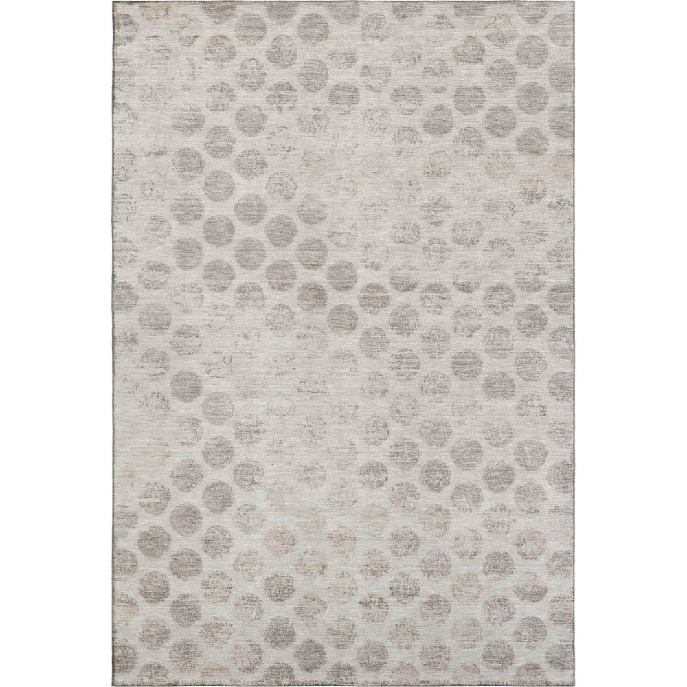HomeRoots 9' X 12' Stylish Taupe & Beige Geometric Washable Area Rug with UV Protection & Stain Resistance 695773
