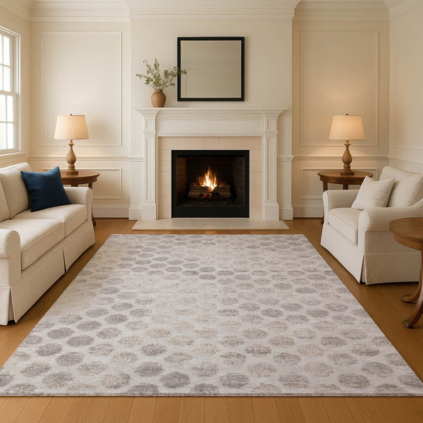 HomeRoots 10' X 14' Taupe & Beige Geometric Washable Area Rug - Soft, Durable, UV-Protected for Any Space! 695774