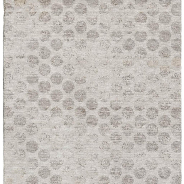 HomeRoots 10' X 14' Taupe & Beige Geometric Washable Area Rug - Soft, Durable, UV-Protected for Any Space! 695774