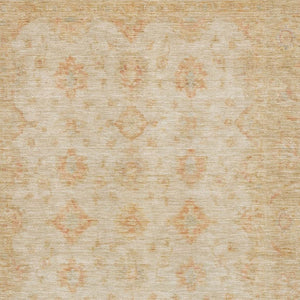 HomeRoots 5' X 8' Beige and Copper Oriental Area Rug – Washable, UV Protected, Stain-Resistant, Soft Durability 695776