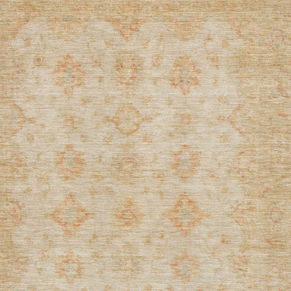 HomeRoots 5' X 8' Beige and Copper Oriental Area Rug – Washable, UV Protected, Stain-Resistant, Soft Durability 695776