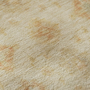 HomeRoots 8' Beige and Copper Oriental Round Rug - Washable, UV-Protected, Stylish, and Stain-Resistant Design! 695777