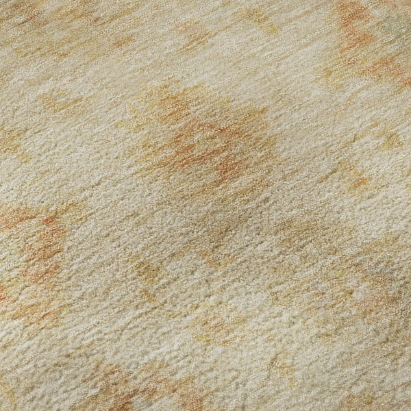 HomeRoots 8' Beige and Copper Oriental Round Rug - Washable, UV-Protected, Stylish, and Stain-Resistant Design! 695777