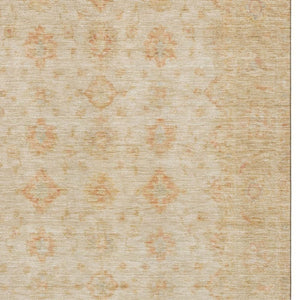 HomeRoots 8' X 10' Beige and Copper Oriental Washable Area Rug with Stain Resistance and UV Protection Features 695778
