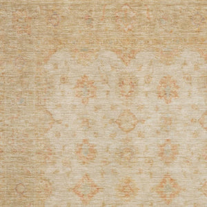 HomeRoots 9' X 12' Beige And Copper Oriental Area Rug – Durable, Washable, Stain Resistant with UV Protection 695779
