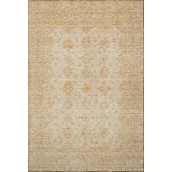 HomeRoots 10' Beige and Copper Oriental Area Rug - Washable, UV Protected, Durable & Stain Resistant Elegance 695780