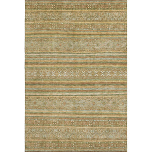 HomeRoots 8' X 10' Artichoke Green Striped Area Rug – Washable, UV Protected, Stain-Resistant, Stylish & Durable 695784