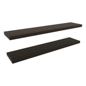 English Elm Ecco 47" Dark Oak Floating Shelves Set of 2 — Hidden Brackets, Sturdy Particleboard, Modern Wall Storage B070P368048