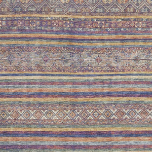 HomeRoots 10' X 14' Striped Area Rug in Blue, Beige & Gray – Washable, UV-Protected, Family-Friendly Decor 695798