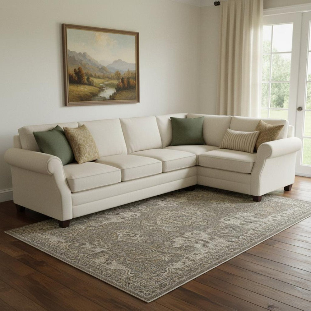 HomeRoots 8' X 10' Brown & Beige Washable Oriental Area Rug – Durable, Stain Resistant, UV Protected & Non-Slip 695832