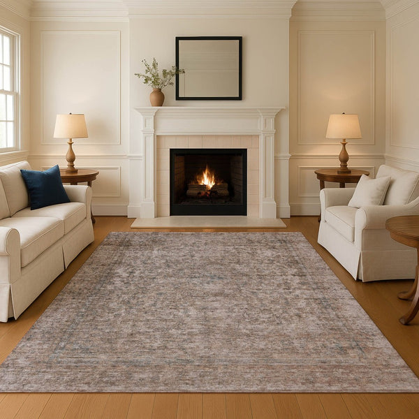 HomeRoots 9' X 12' Brown And Beige Oriental Washable Area Rug - Durable, Stain-Resistant, UV Protected Elegance 695833