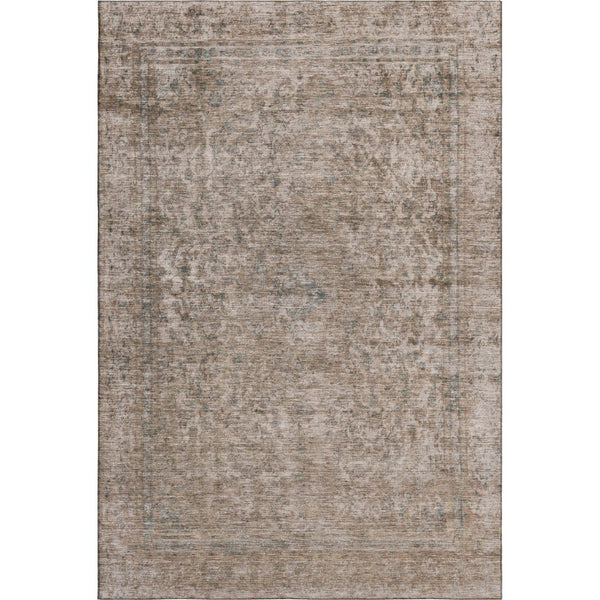 HomeRoots 9' X 12' Brown And Beige Oriental Washable Area Rug - Durable, Stain-Resistant, UV Protected Elegance 695833