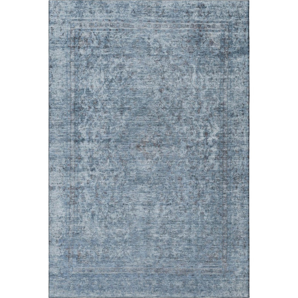HomeRoots 8' X 10' Blue and Gray Oriental Washable Area Rug - Durable, Stain Resistant, UV Protected Design 695838