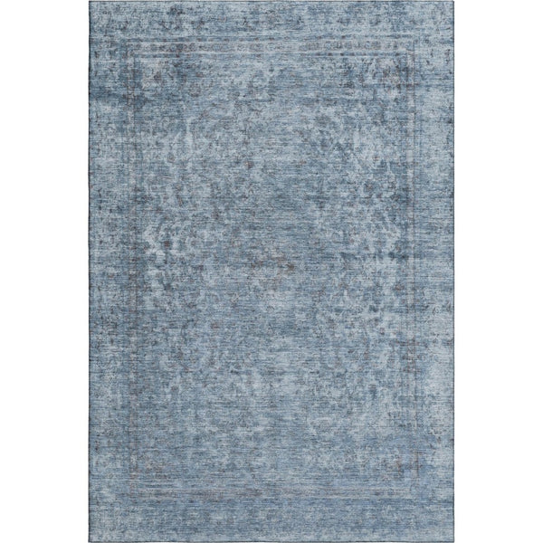 HomeRoots 10' X 14' Blue and Gray Oriental Washable Area Rug - Stylish, Durable, UV-Protected for Busy Homes! 695840