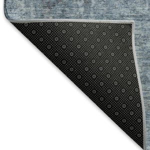 HomeRoots 10' X 14' Blue and Gray Oriental Washable Area Rug - Stylish, Durable, UV-Protected for Busy Homes! 695840