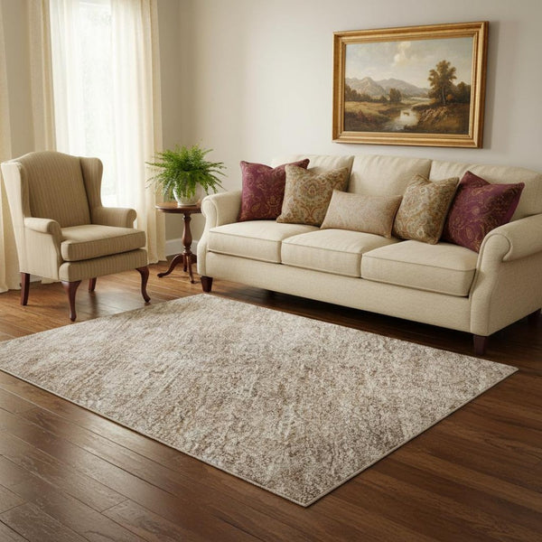 HomeRoots 5' X 8' Copper & Rust Oriental Washable Area Rug – UV-Protected, Stain-Resistant, Durable Design! 695842