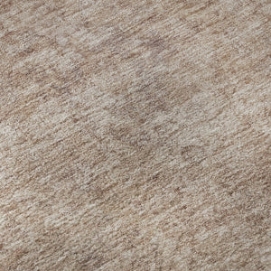 HomeRoots 8' Copper and Rust Washable Oriental Round Rug - UV Protected, Non-Slip, Easy-Clean for Homes 695843