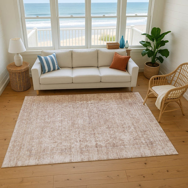 HomeRoots 8' X 10' Copper and Rust Washable Area Rug - Durable, Stain-Resistant, UV Protected for Busy Homes 695844