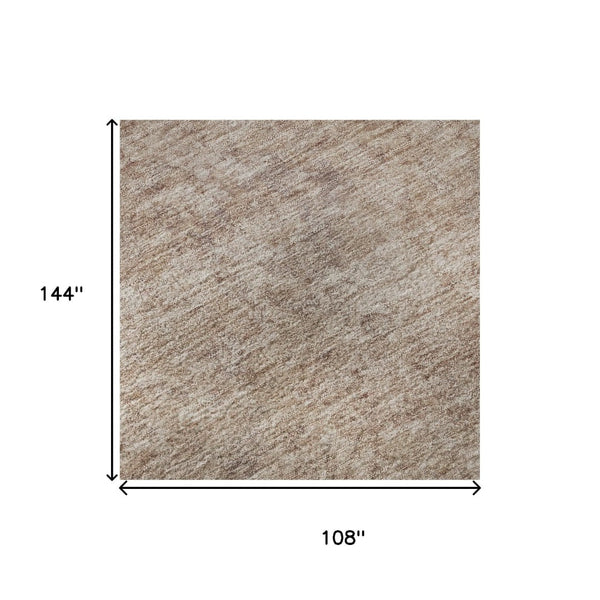 HomeRoots 9' X 12' Copper And Rust Oriental Area Rug - Durable, Washable, UV-Protected for Busy Homes & Pets 695845
