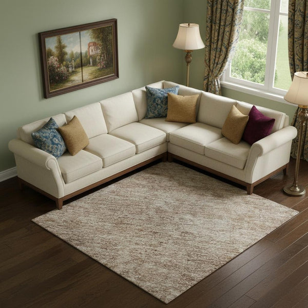 HomeRoots 10' X 14' Copper and Rust Oriental Washable Area Rug with UV Protection for Easy Care & Durability 695846