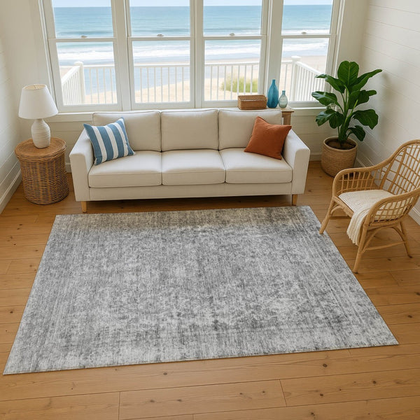 HomeRoots 9' X 12' Gray And Silver Oriental Washable Area Rug – Stylish, Durable, UV-Protected for Busy Homes 695851