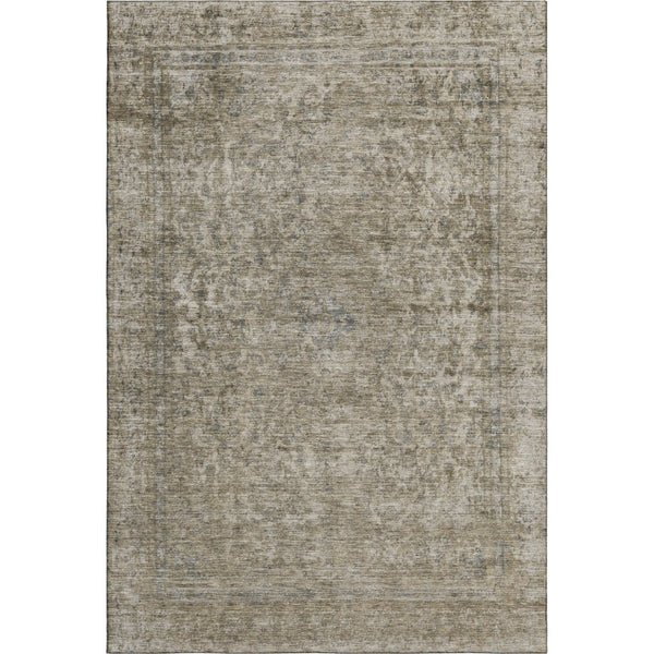 HomeRoots 9' X 12' Pewter and Gray Oriental Area Rug - Washable, UV-Protected, Durable for Busy Homes 695857