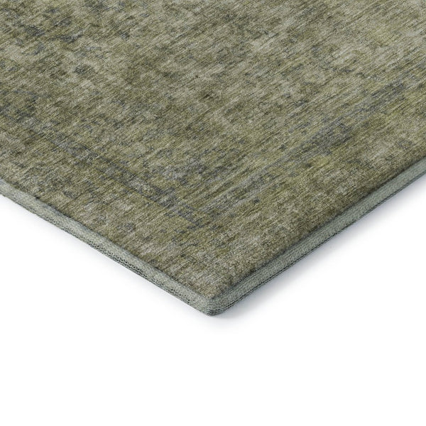 HomeRoots 10' X 14' Sage and Gray Oriental Washable Area Rug - Stain Resistant, UV Protected, Easy Care Design 695864
