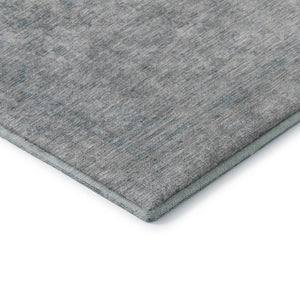 HomeRoots 8' Silver and Gray Oriental Washable Round Rug – Durable, Stain-Resistant with UV Protection! 695867