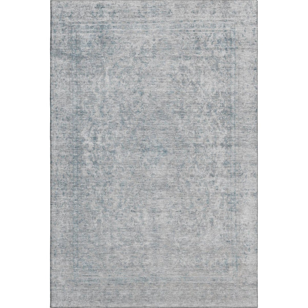 HomeRoots 9' X 12' Silver and Gray Oriental Area Rug - Durable, Washable, Stain-Resistant with UV Protection! 695869