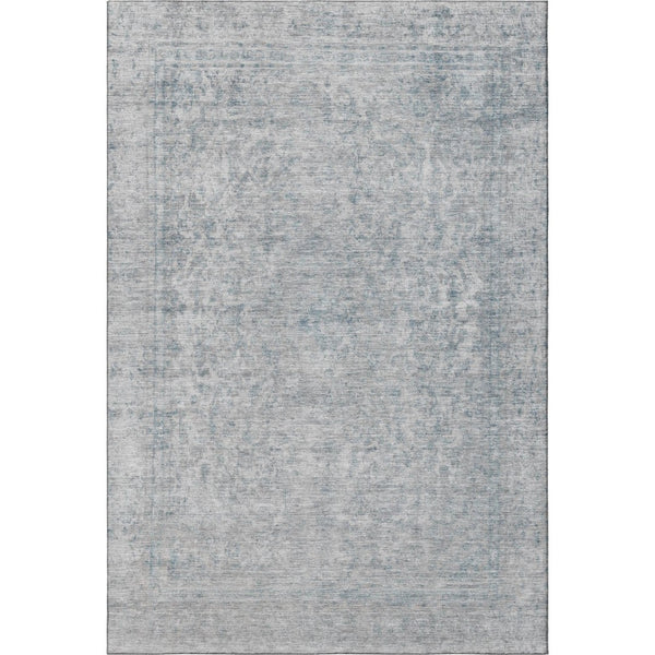HomeRoots 9' X 12' Silver and Gray Oriental Area Rug - Durable, Washable, Stain-Resistant with UV Protection! 695869
