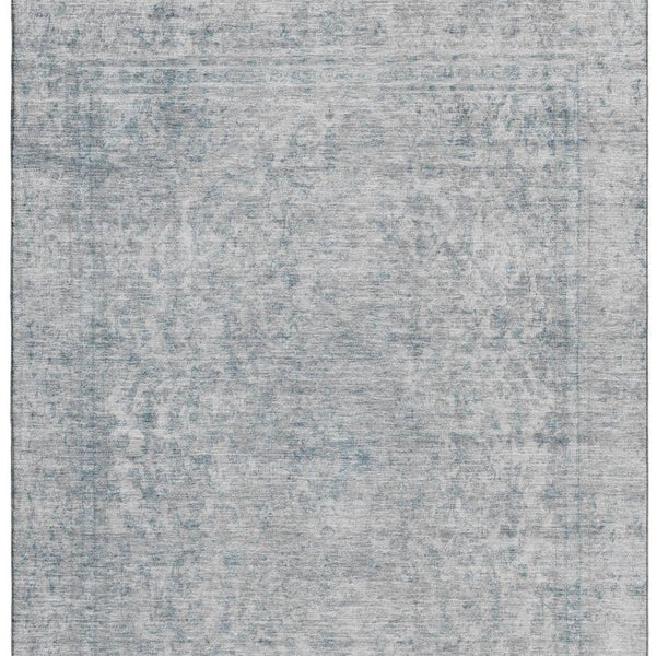 HomeRoots 10' Silver and Gray Washable Oriental Area Rug with UV Protection - Durable, Stylish, Kid & Pet Friendly! 695870