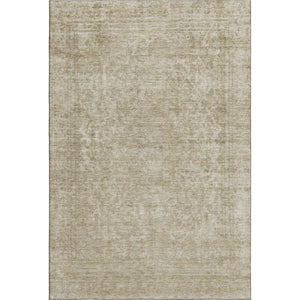 HomeRoots 5' Tan and Beige Oriental Area Rug - Washable, UV-Protected, Durable for High-Traffic Spaces! 695872