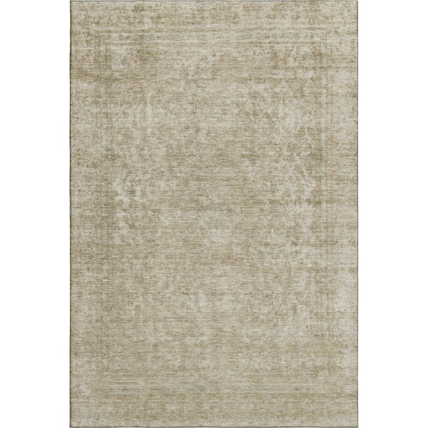 HomeRoots 8' X 10' Tan and Beige Oriental Area Rug - Washable, UV Protected, Durable for Busy Homes & Style 695874