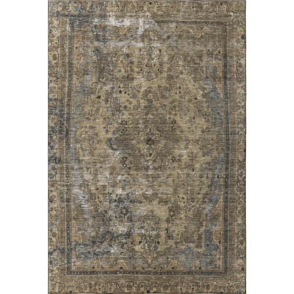 HomeRoots 5' X 8' Floral Medallion Area Rug in Brown, Gray, and Silver - Washable, Stain Resistant, UV Protected 695884