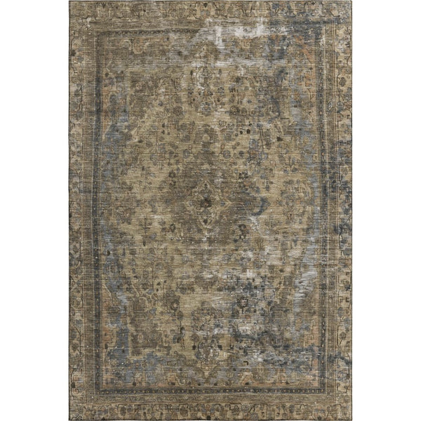 HomeRoots 8' X 10' Floral Medallion Area Rug in Brown, Gray & Silver - Washable, Stain-Resistant, UV Protected! 695886