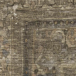HomeRoots 8' X 10' Floral Medallion Area Rug in Brown, Gray & Silver - Washable, Stain-Resistant, UV Protected! 695886
