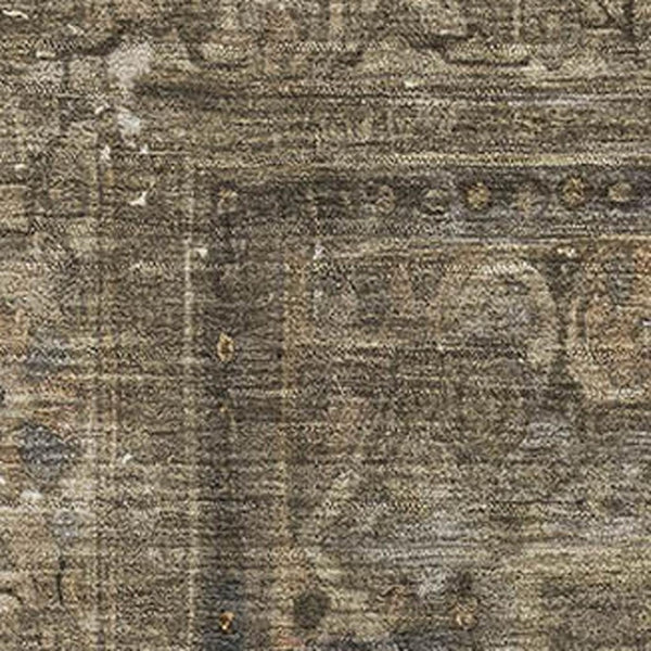 HomeRoots 8' X 10' Floral Medallion Area Rug in Brown, Gray & Silver - Washable, Stain-Resistant, UV Protected! 695886