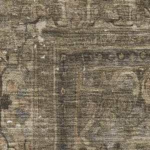 HomeRoots 10' Washable Floral Medallion Area Rug in Brown, Gray & Silver - UV Protected, Durable & Stylish Design 695888