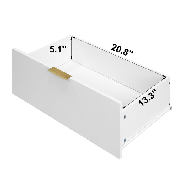 English Elm 8 Drawer Tall Chest Slim Particleboard Build Smooth Gliding Storage for Bedroom Closet White W409S00028