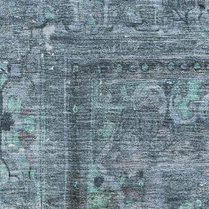 HomeRoots 9' X 12' Blue Gray & Silver Floral Medallion Area Rug – Washable, UV Protected & Stain Resistant Design 695893