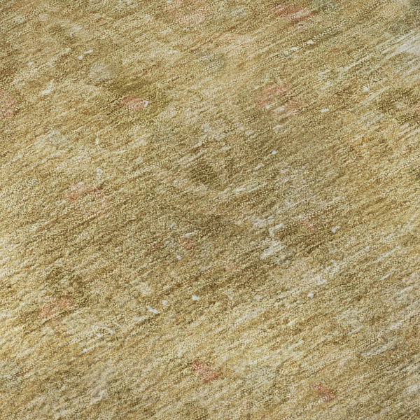 HomeRoots 5' Coral and Beige Floral Medallion Area Rug - Washable, UV Protected, Stain Resistant & Durable 695896