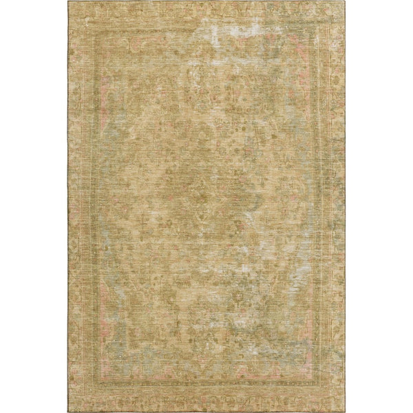 HomeRoots 8' X 10' Coral and Beige Floral Medallion Area Rug - Soft, Durable, Stain-Resistant, UV Protected Design 695898