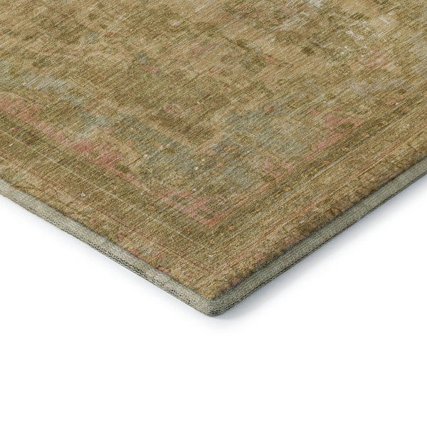 HomeRoots 9' X 12' Coral And Beige Floral Medallion Area Rug - Stylish, Washable, Durable & UV Protected! 695899